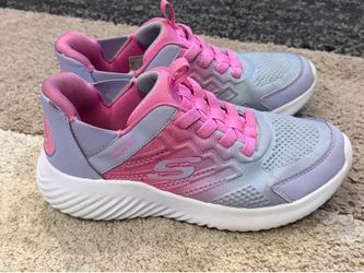 Skechers “Swift Fit” Girl’s Slip-On Sneaker (Pink / Lavender) - Toddler & Youth Size 2