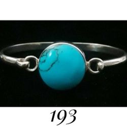 7.75-8" x 22mm Handcrafted Solid Sterling Silver Turquoise Cuff Bracelet, Taxco, Mexico