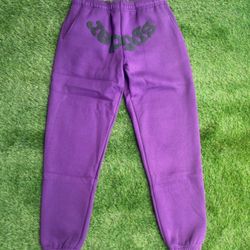PURPLE SP5DER SWEATPANTS SIZE S