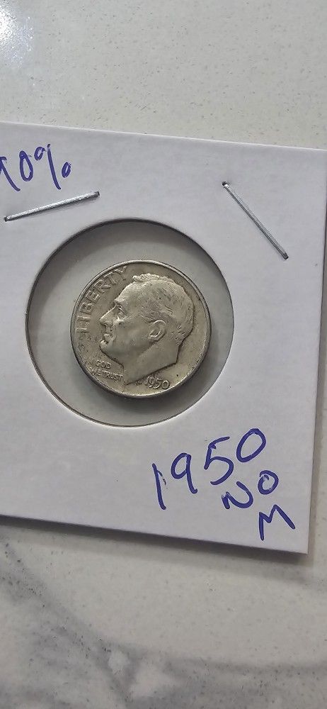 1950 (No Mint Mark) Roosevelt Silver Dime