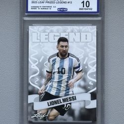 2023 Leaf Prized Legend #13 Lionel Messi CCG 10 Gem Mint Graded Soccer Card