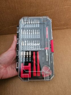 Precision Tool Kit with Magnetic Screwdriver, Standard Size Bits, and Case, 77 Piece, New
