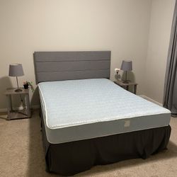 Queen Size Bed Matress, box, Bed Board and Frame