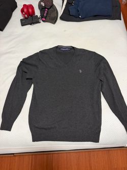 U.S. Polo Assn. Gray V-Neck Sweater