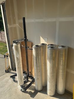 Stretch Wrap Dispenser with Rolls