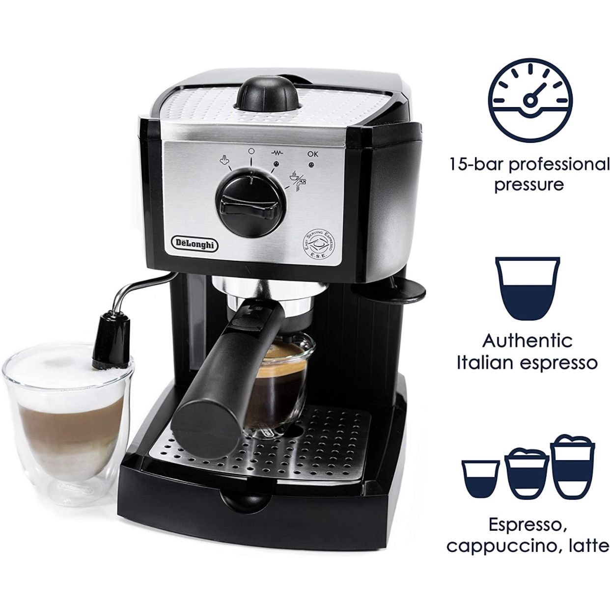 DeLonghi EC155 15 Bar Espresso and Cappuccino Machine