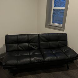 Black Leather Futon/Sofa 
