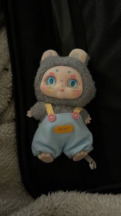 Cute Kawaii Doll Keychain Plush (Big Eyes, Blue Outfit) 💙✨