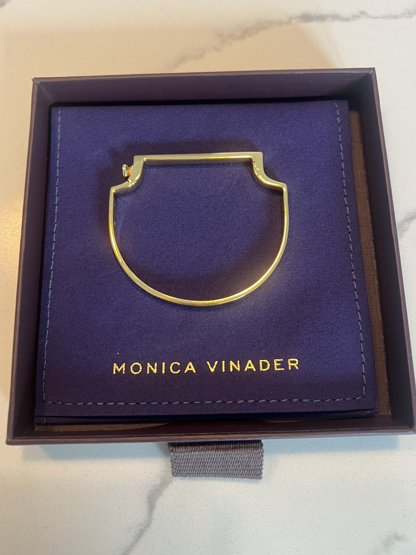 New! Monica Vinader 18k Gold Vermeil Thin Bangle