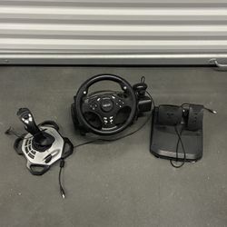 gaming Wheel Pedals And Airplane Control 