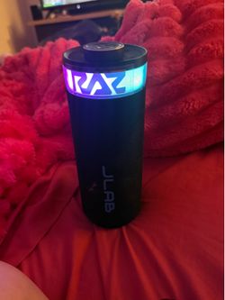Black Portable JLab Bluetooth Speaker with LED lighting