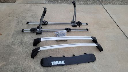 2007-2016 Volvo S80 (only) Thule Volvo Roof Rack Crossbars, Bike Carriers, and Fairing Set