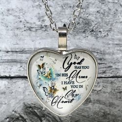 Butterfly Loss Memorial Memory Quote Necklace 
