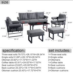6 pcs brand new patio aluminum set in box