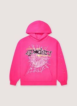 Sp5der Pink Graphic Hoodie