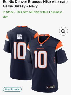 Bo Nix Denver Broncos Nike Alternate Jersey #10 Size L 👌