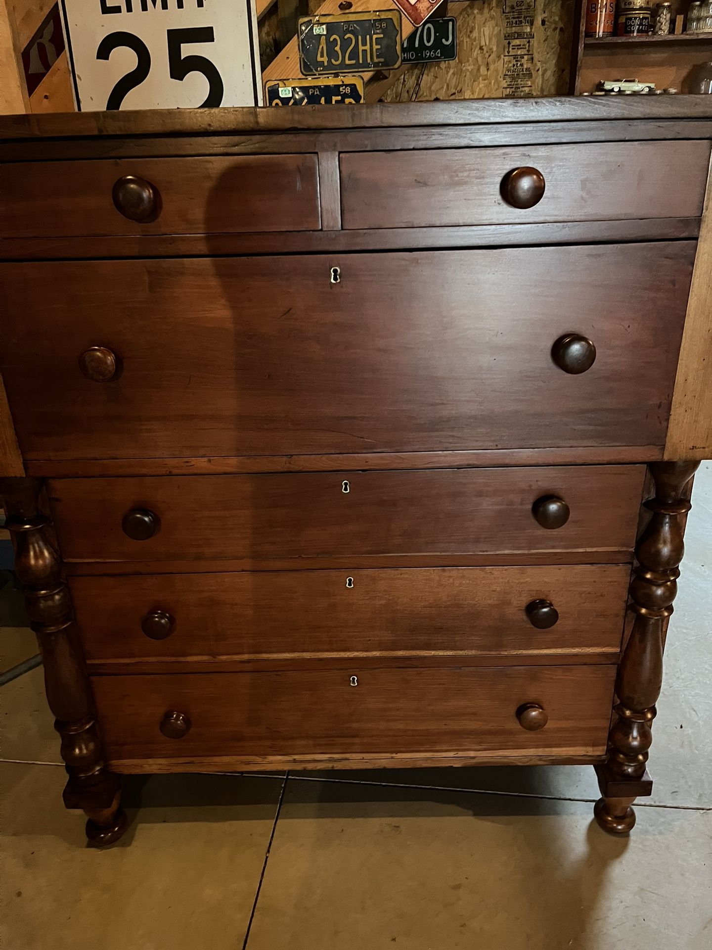 Antique 1840s large chest of drawers