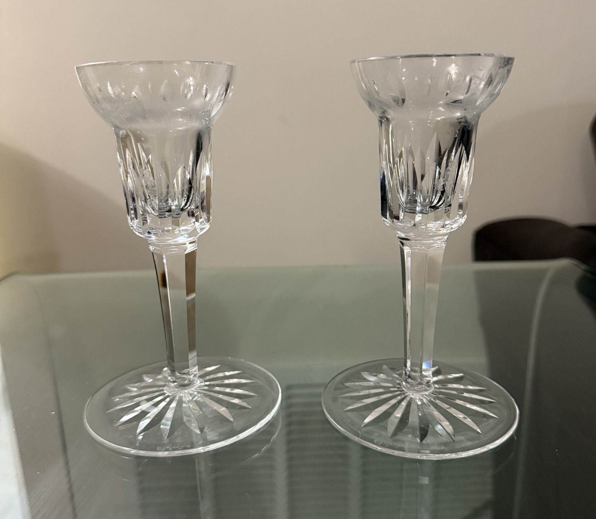 Vintage Pair of Waterford Crystal Candle Holders Carina Eileen Pattern