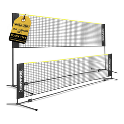 Boulder Portable Net - Foldable/Extendable Poles for Multiple Sports 17' Black/Yellow
