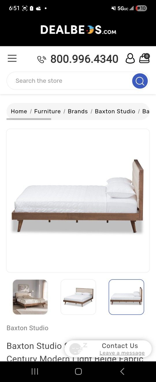 Sololman Mid Century Platform Bed Frame