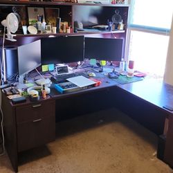 Wood L Shaped Office Desk