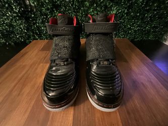 Jordan Fusion 20 Black Stealth Varsity Red Sneakers Air Jordan XX Air Force 1 2008 Size 12.5”