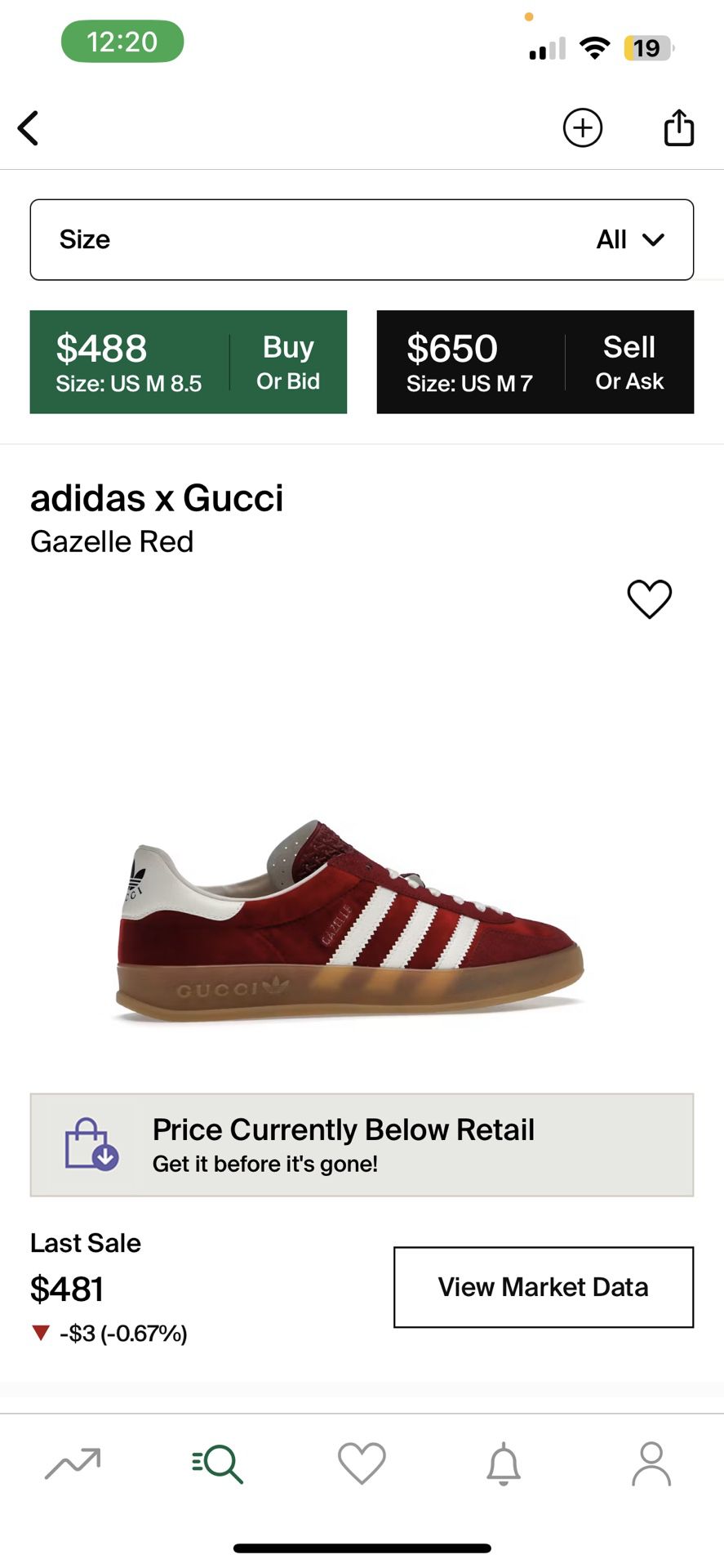 Adidas X Gucci Collab Red Gazelle BRAND NEW