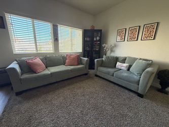 Gray Fabric Sofa and Loveseat Set