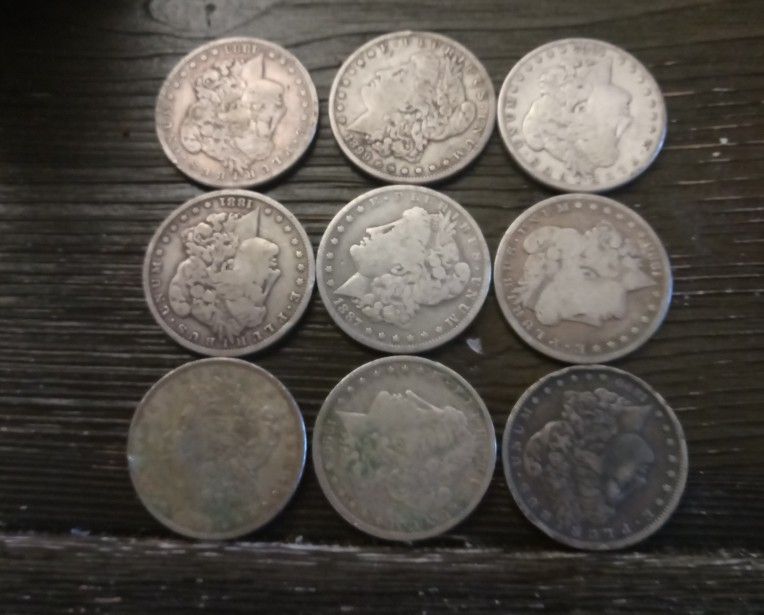 9 Silver Dollars For Sale $20 Each