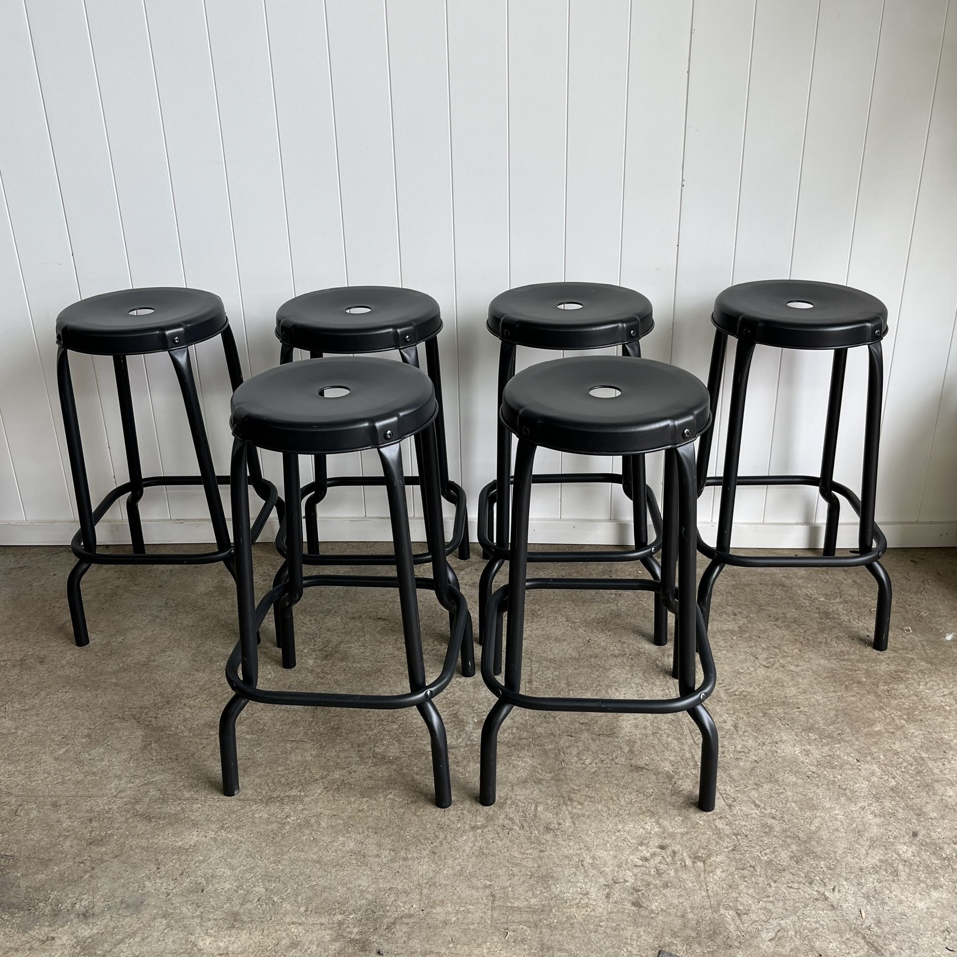 Black Metal 4 Bar Stools - Ikea Raskog