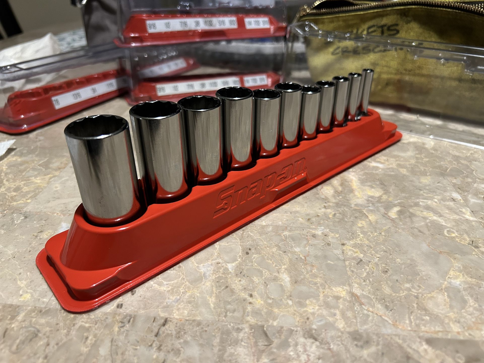 Snap On 12 Pt 3/8th Drive Sockets Brand New