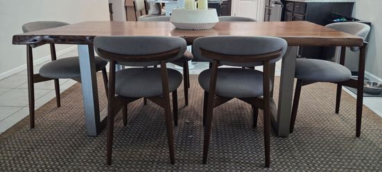 Solid Wood Live Edge Dining Table Set - Seats 6 - $1,195 OBO