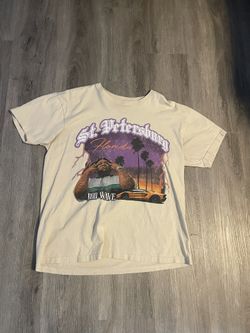 Y2K Cream/Tan Rod wave St. Petersburg graphic T-shirt