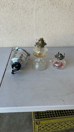 Vintage Oil Lamp and Lantern Lot of 3