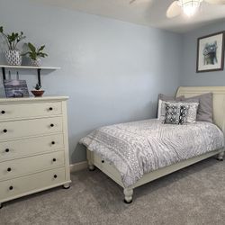 Twin XL Bed and Matching Dresser - Solid Wood