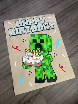Minecraft Inspired Painted Banner