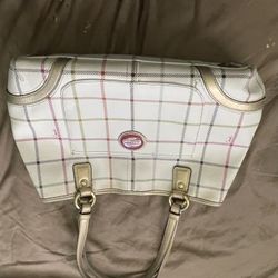 Coach Double Strap Multiple Color Coach Purse With Pink Inside