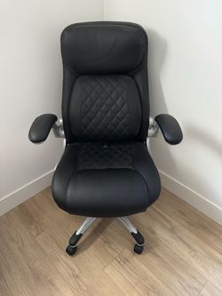High-Back Office Chair with Flip-Up Arms
