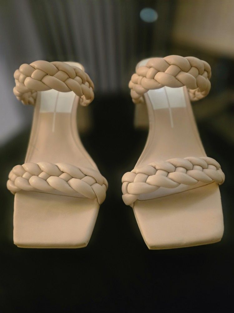 Dolce Vita Paily Braided Strap Shoe Heel Pumps Cafe Stella Blush Pink Size 9