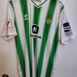 Real Betis Balompie Soccer Jersey Size L By Hummel 