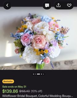 Wildflower wedding bouquet from Etsy