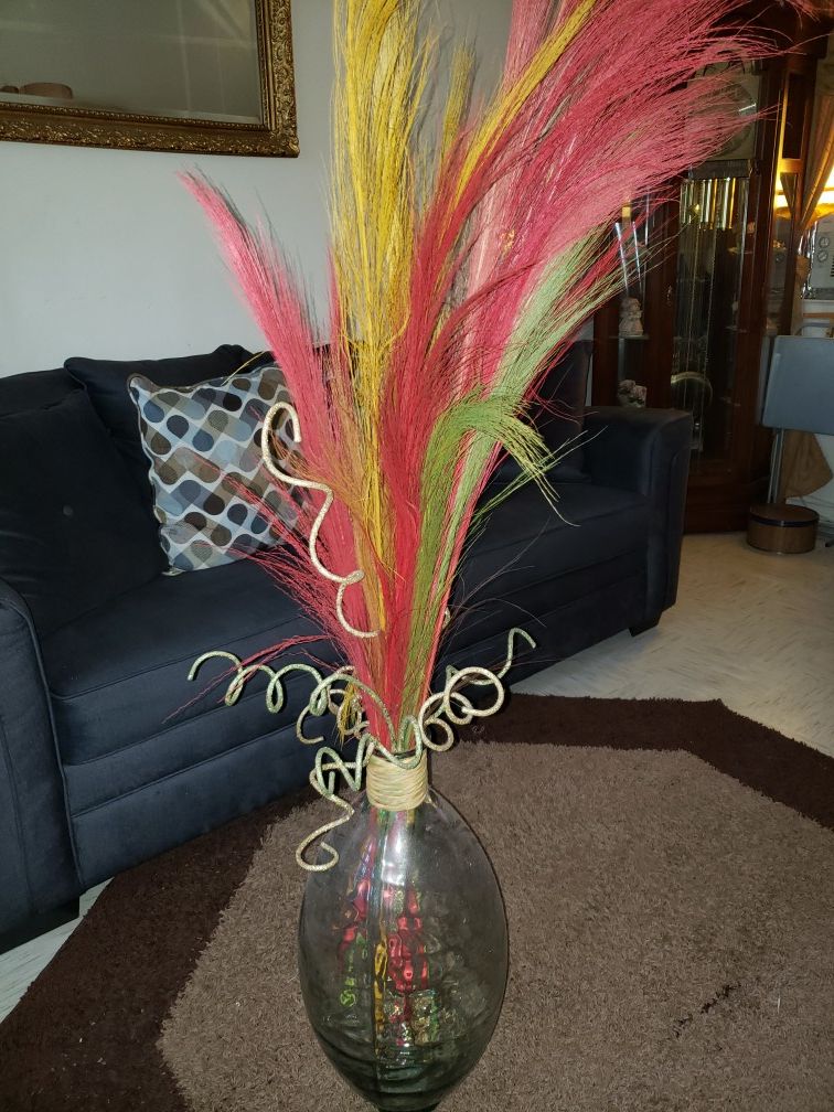 Glass Vase with long flower stems