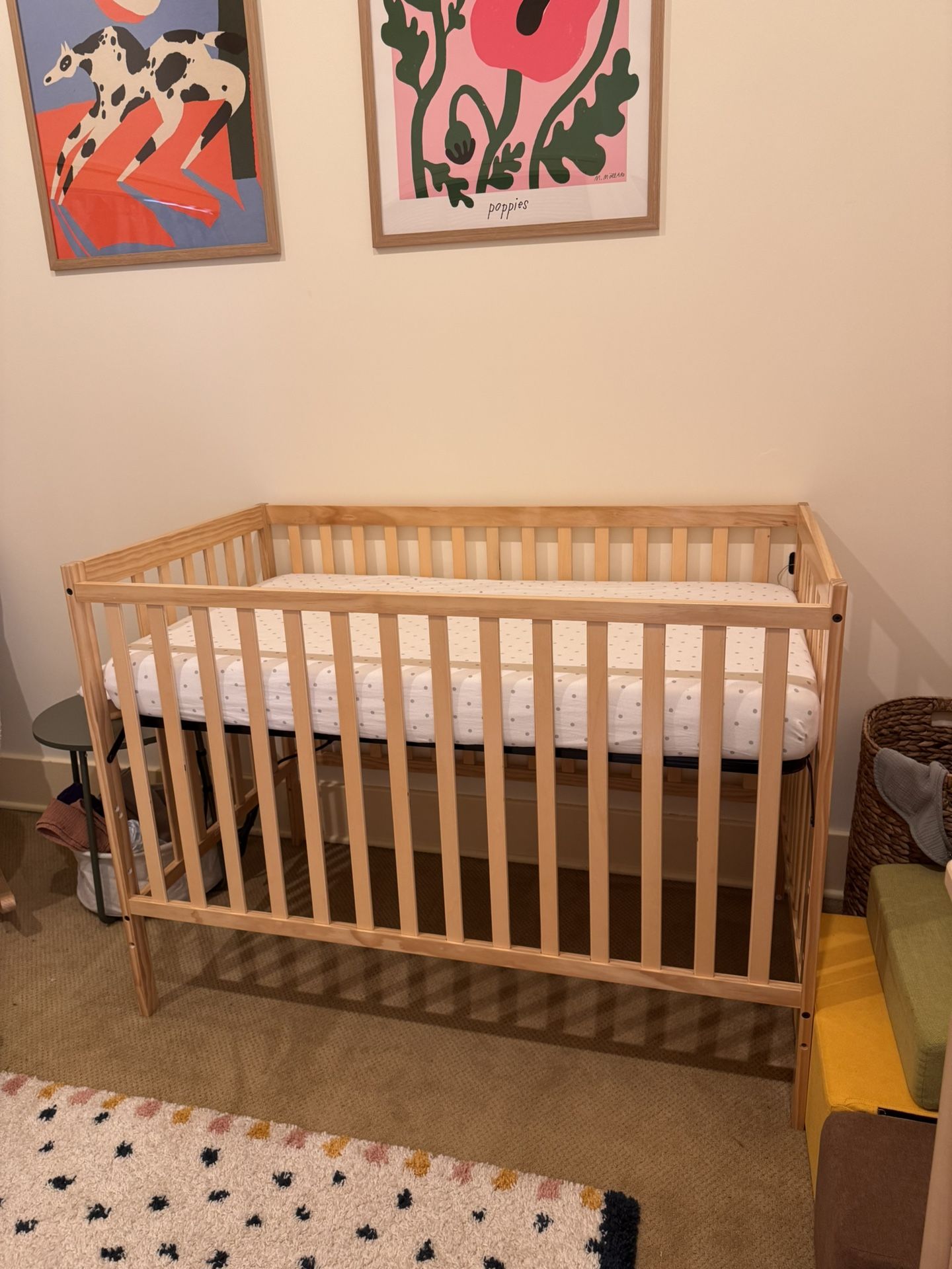 5 in 1 Crib/Toddler Bed & Mattress