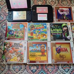 Nintendo 3ds XL 2ds And 8 Games