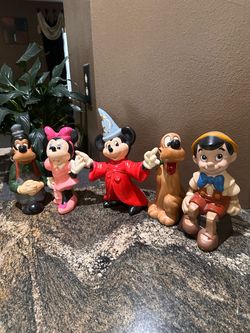 Vintage hand-painted ceramic figurines from Walt Disney