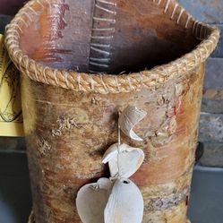 Beautiful Birch Bark Basket- Florence Flora Von Fintel 10"X6.5"