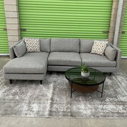 *Free Delivery* Large Deep Gray Modern Sectional Couch Sofa