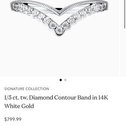 1/5 ct. tw. Diamond Contour Band in 14K White Gold