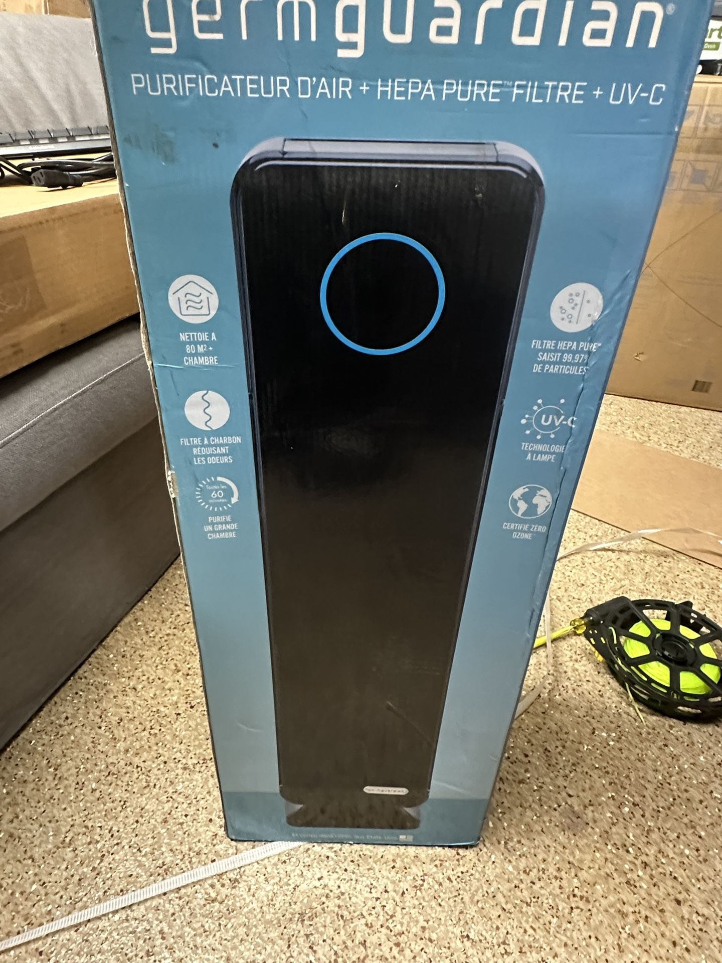 GERMGUARDIAN AC5300B ELITE 4-IN-1 AIR PURIFIER WITH HEPA FILTER, UV-C SANITIZER AND ODOR REDUCTION, 28-INCH TOWER