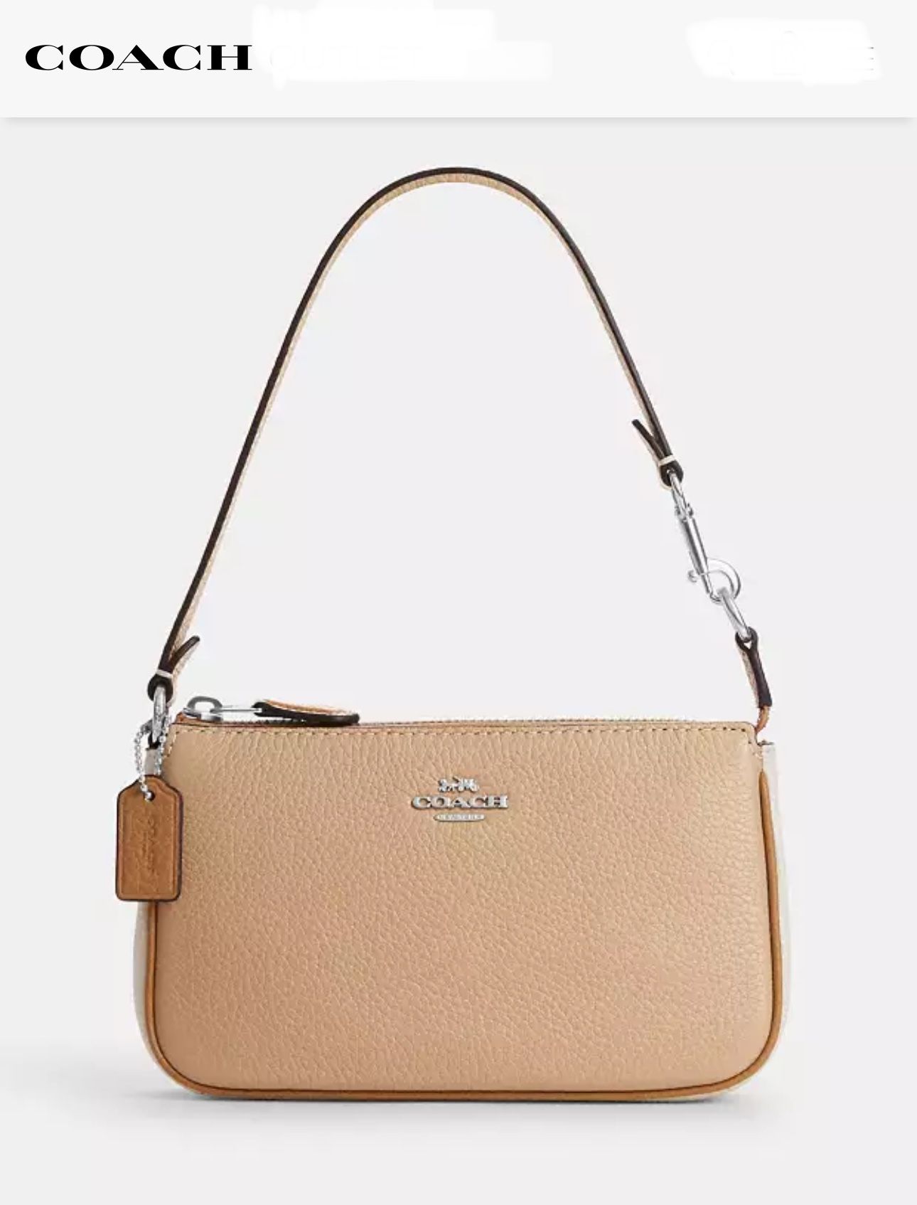 Coach beige wristlet sale